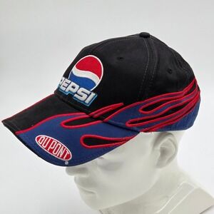 Pepsi DuPont Chase Authentics NASCAR‎ Racing Hat Cap Black Double Blue Flames